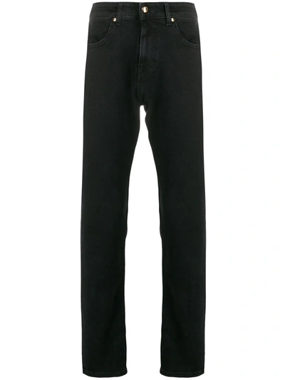 Versace Jeans Couture Logo Print Straight Jeans In Black