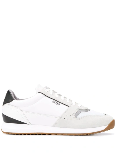 Hugo Boss Panelled Low-top Sneakers In White