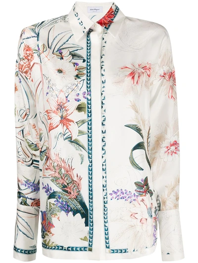 Ferragamo Floral Shirts & Blouses In White