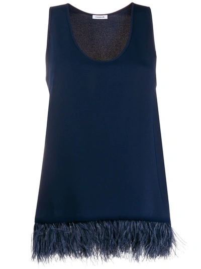 P.a.r.o.s.h Feather Trimmed Top In Blue