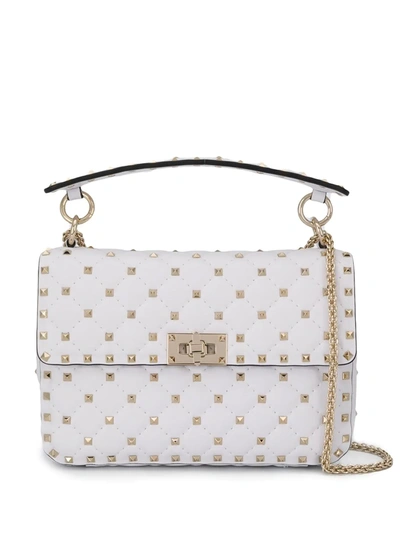 Valentino Garavani Rockstud Shoulder Bag In White