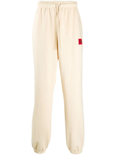 424 Logo-embroidered Long-length Track Trousers In Neutrals