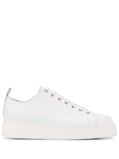 Jil Sander Chunky Sole Lace-up Sneakers In Beige