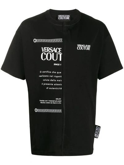 Versace Jeans Couture Logo Print Short-sleeve T-shirt In Black
