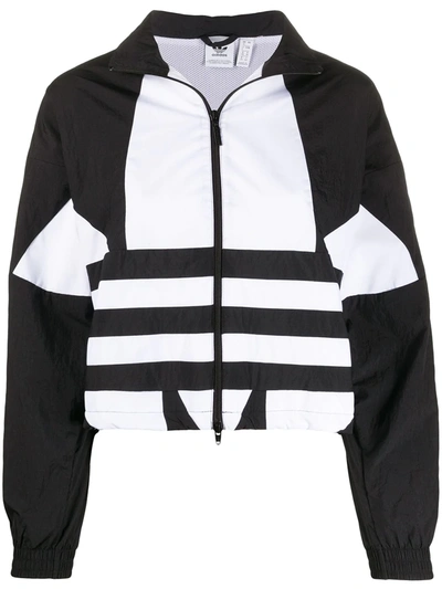 Adidas Originals Colour Block Zipped Jacket In Black