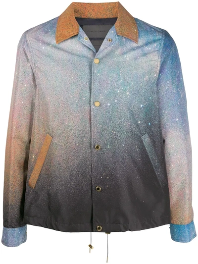 Fumito Ganryu Speckled Gradient Bomber Jacket In Blue