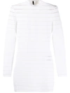 Balmain Textured Knitted Dress In White