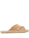 Castaã±er Palmera Frayed Sandals In Neutrals