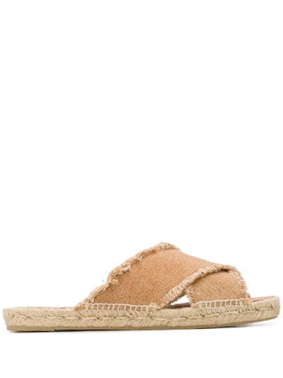 Castaã±er Palmera Frayed Sandals In Neutrals