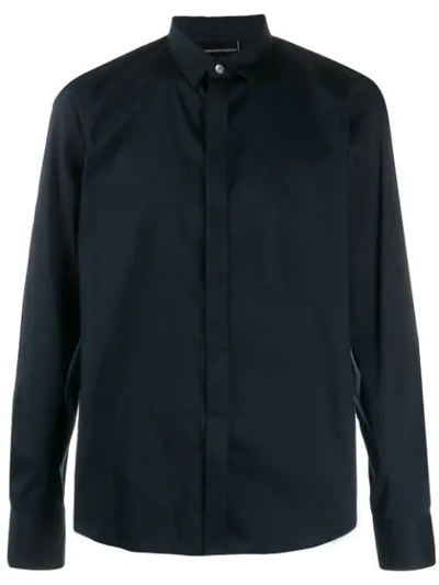 Emporio Armani Concealed Fastening Shirt In Blue
