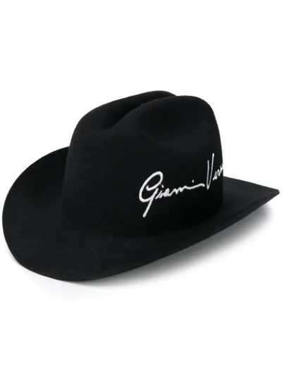 Versace Gv Signature Cowboy Hat In Black