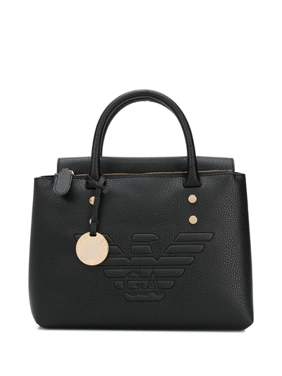 Emporio Armani Black Handbag With Maxi Logo