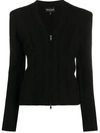Emporio Armani Fitted Zipped Jacket In Black