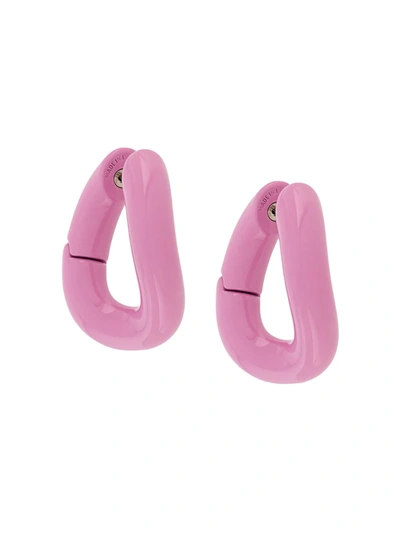 Balenciaga Twisted Hoop Earrings In Pink