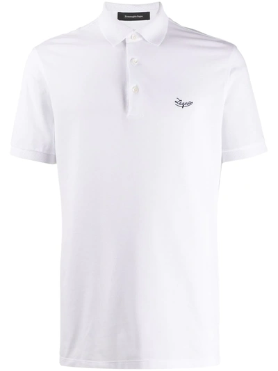 Ermenegildo Zegna Embroidered Logo Polo Shirt In White