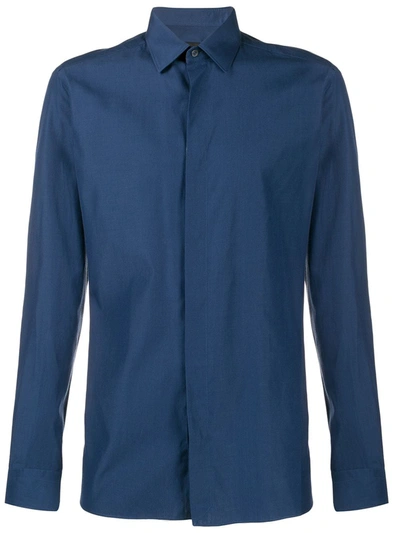 Ermenegildo Zegna Concealed Fastening Shirt In Blue