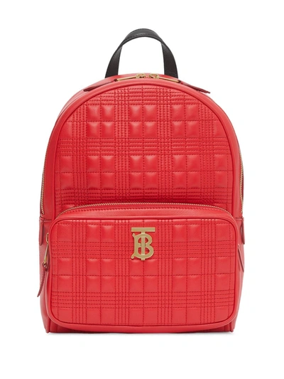 Burberry Quilted Monogram Backpack In Red