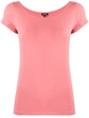 Aspesi Scoop-neck T-shirt In Pink