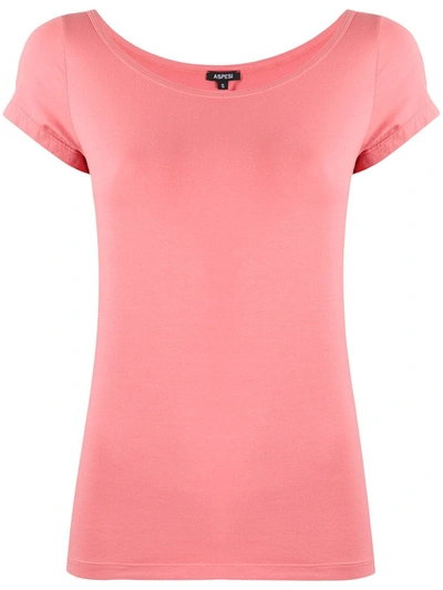 Aspesi Scoop-neck T-shirt In Pink