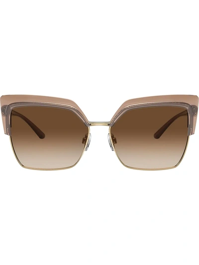 Dolce & Gabbana Oversized Square Sunglasses In Gold