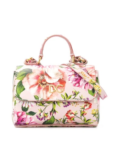 Dolce & Gabbana Kids' Floral-print Tote In Pink