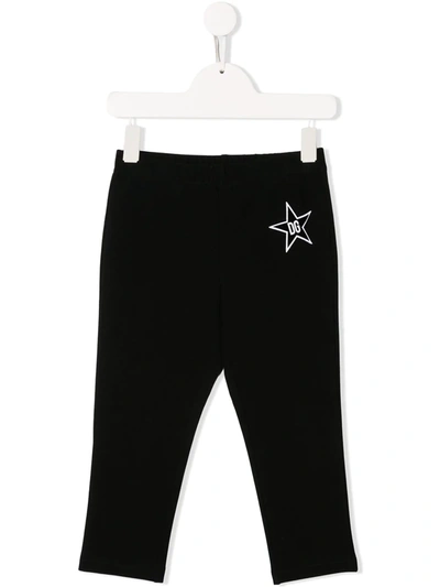 Dolce & Gabbana Kids' Logo Star Print Leggings In Nero