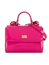 Dolce & Gabbana Kids' Patent Leather Logo Shoulder Bag In Pink