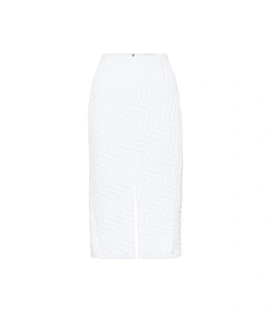 Roland Mouret Moka Jacquard Pencil Skirt In White