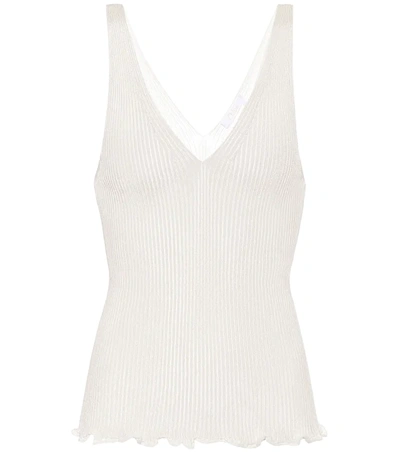 Chloé Ribbed-knit Stretch-cotton Tank Top In White