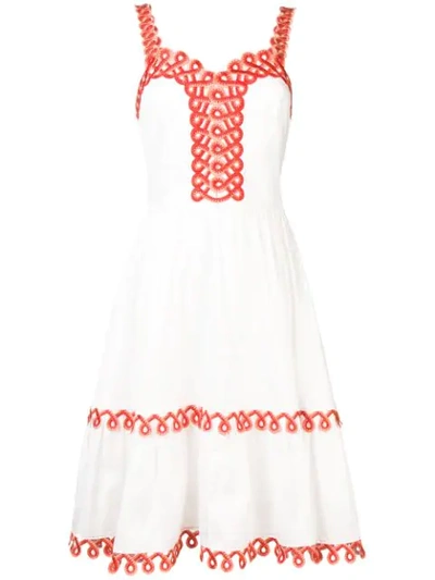 Temperley London Boheme Embroidered Cotton-poplin Dress In White