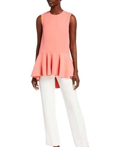 Adeam Ruffled-hem Tank Top In Pink