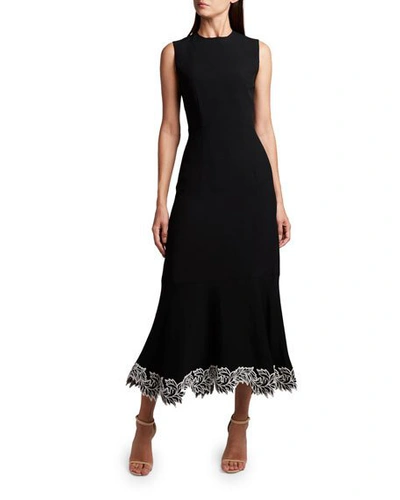 Andrew Gn Flared Sleeveless Cocktail Dress In Black