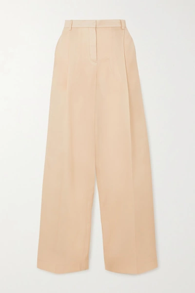 Nina Ricci Silk Gazar High-rise Wide-leg Pants In Beige