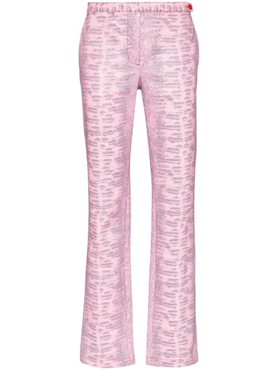 Sies Marjan Karima Lizard-embossed Straight-leg Pants In Pink