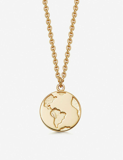Astley Clarke Gold Plated Vermeil Silver Biography Earth Pendant Necklace