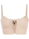 Callipygian Lace-up Bralet In Brown