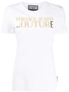Versace Jeans Couture Gold Logo Print T-shirt In White