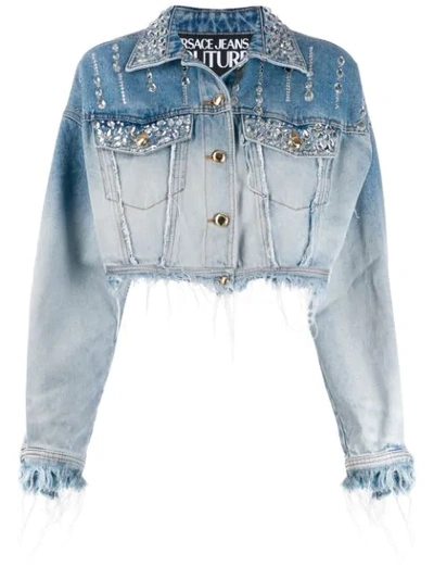 Versace Jeans Couture Rhinestone-embellished Denim Jacket In