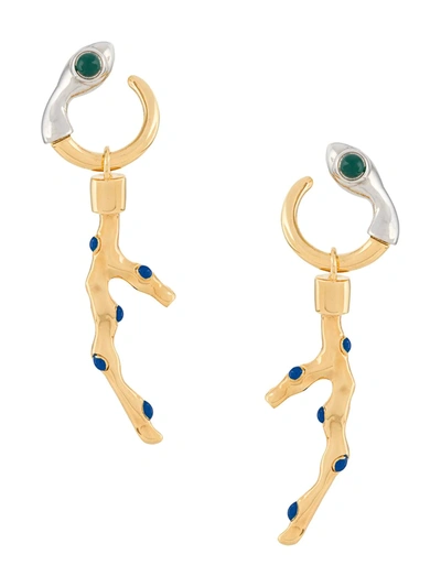 Chloé Coral-effect Drop Earrings In Gold