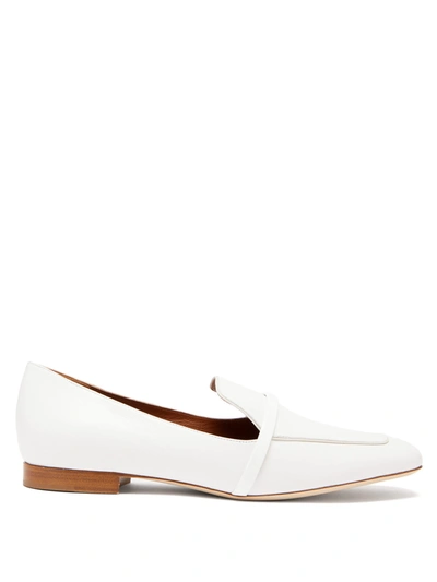 Malone Souliers Jane Crocodile-effect Leather Loafers In White