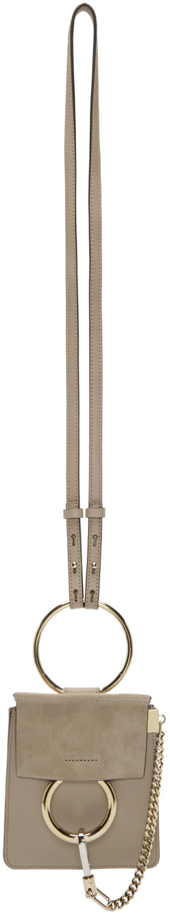 faye small suede & leather bracelet bag