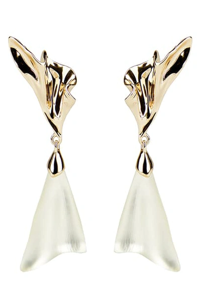 Alexis Bittar Lucite Detail Metal Ruffle Clip-on Earring In Ivory