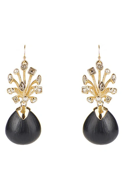 Alexis Bittar Crystal Burst & Lucite Detail Drop Earrings In Black