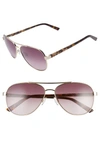 Ted Baker 58mm Gradient Aviator Sunglasses In Gold/ Brown