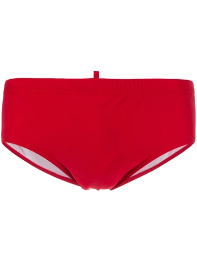 Dsquared2 Icon Print Swimming Trunks In Red