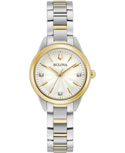 Bulova Women's Sutton Two-tone Stainless Steel Bracelet Watch 28mm In Two Tone