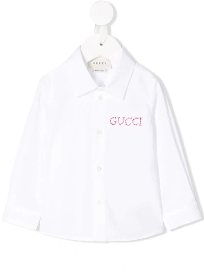 Gucci Babies' Long Sleeved Shirt In White