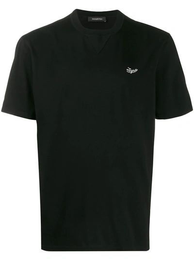 Z Zegna Embroidered Logo T-shirt In Black