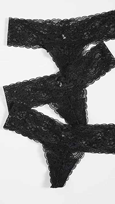 Skarlett Blue Women's Obsessed Lace 3-pk. Thong Underwear 371111mp In Black
