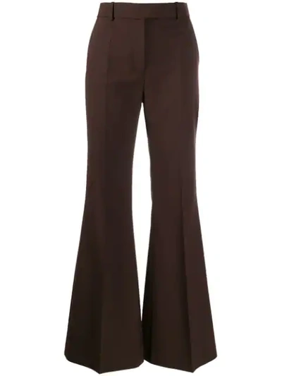 Joseph Valmy Flared Wool-blend Trouser In Brown